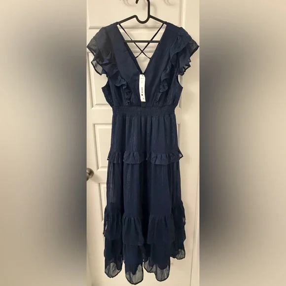 Aqua Womens Chiffon Metallic Maxi
Dress - Picture 5 of 5